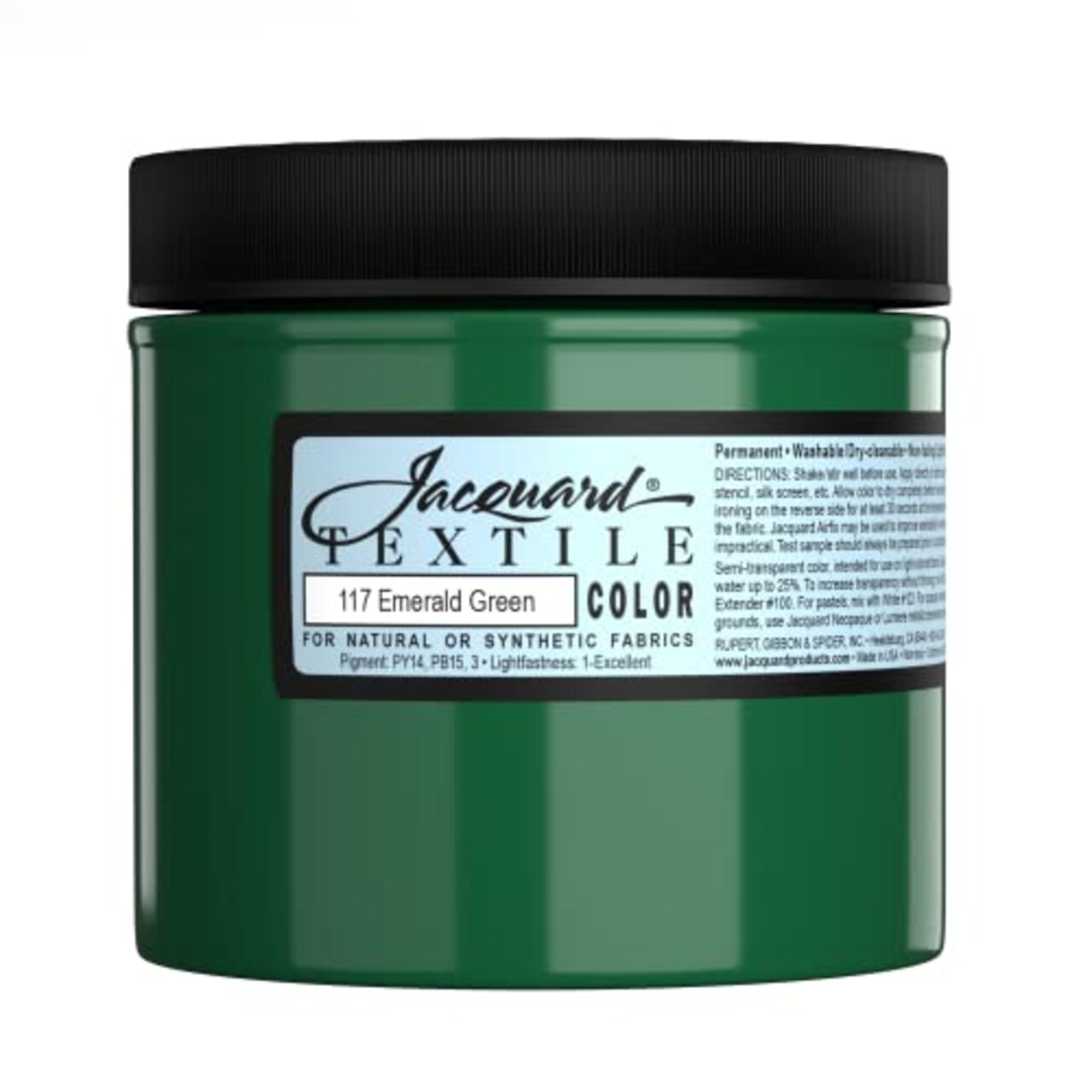 8 Oz Fabric Paint for Clothes - Textile Color - Emerald Green - Leaves Fabric Soft - Permanent and Colorfast - Professional Quality Paints Made in USA - Holds up Exceptionally Well to Washing